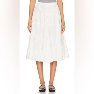 Free People White Midi Skirt